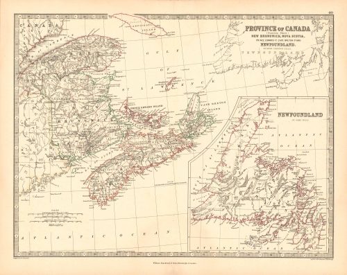 Vintage Antique New Brunswick Maps
