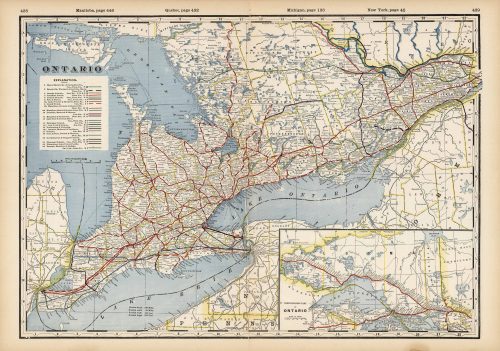 Vintage Antique Ontario Maps