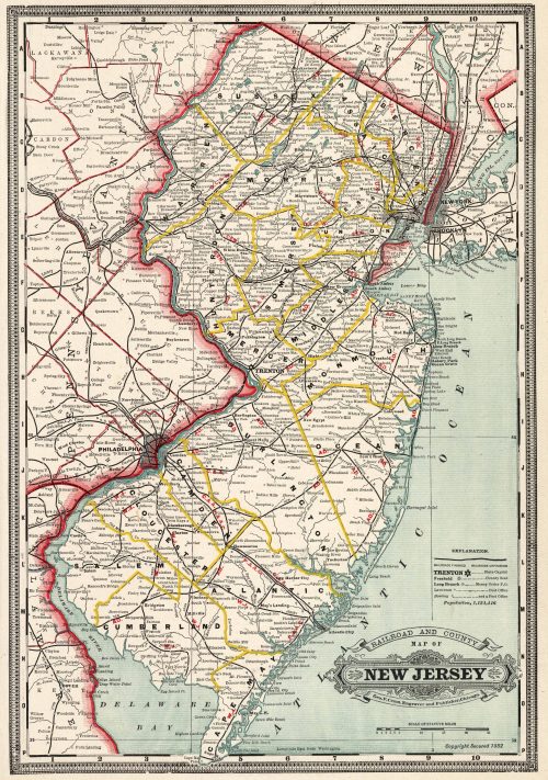 Vintage Antique New Jersey