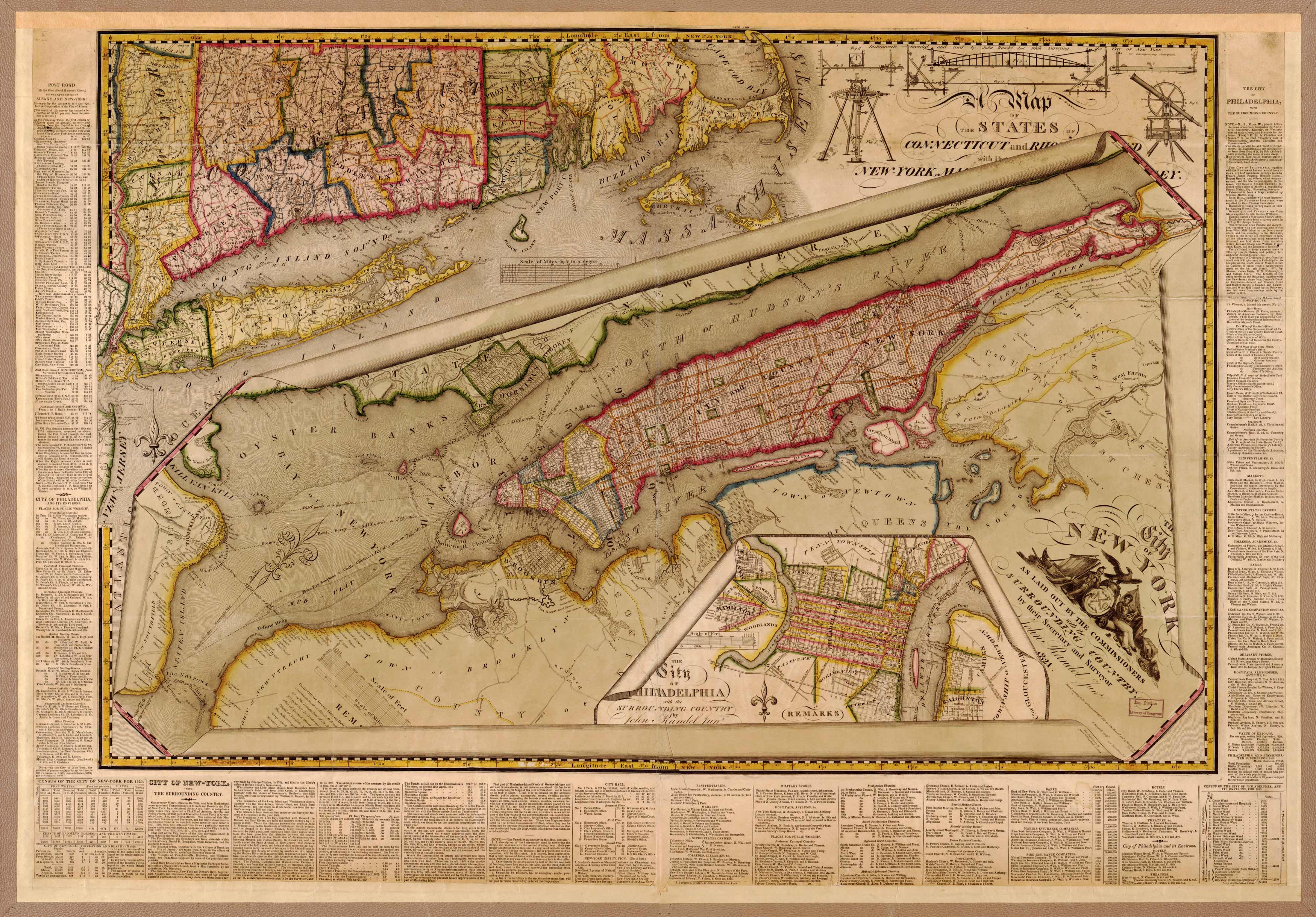 City of New York with the Surrounding Country - 1821 City of New York with the Surrounding Country - 1821