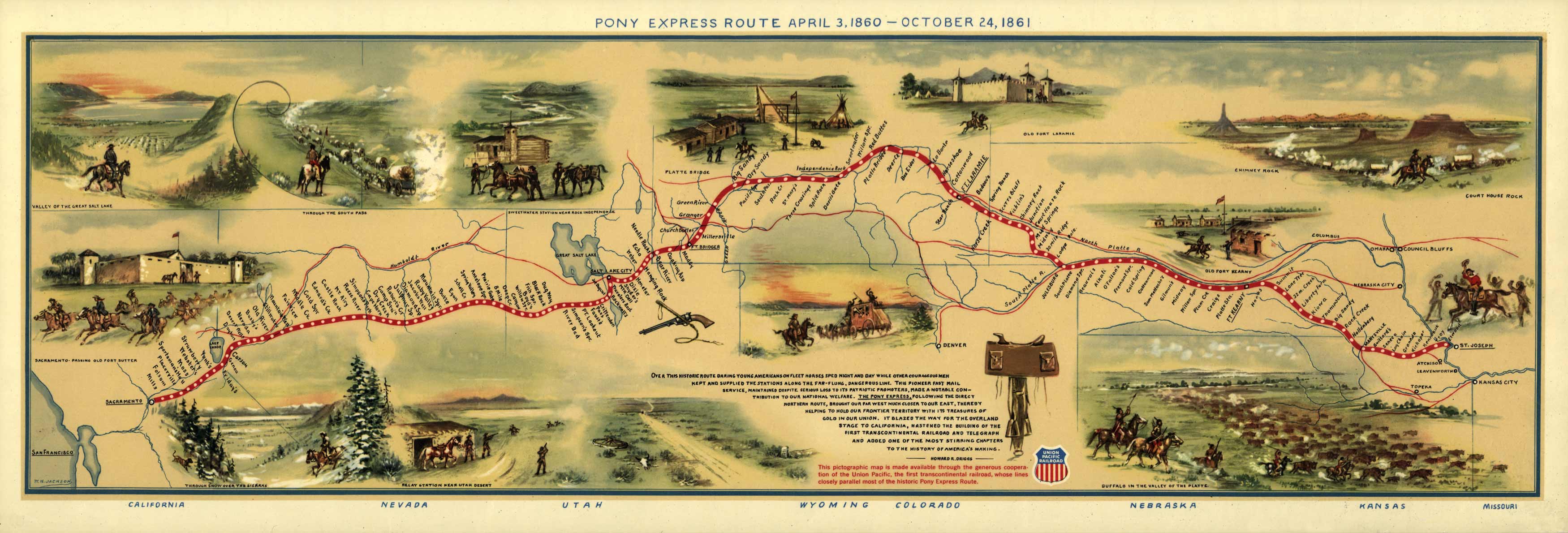 The Pony Express Route The Pony Express Route