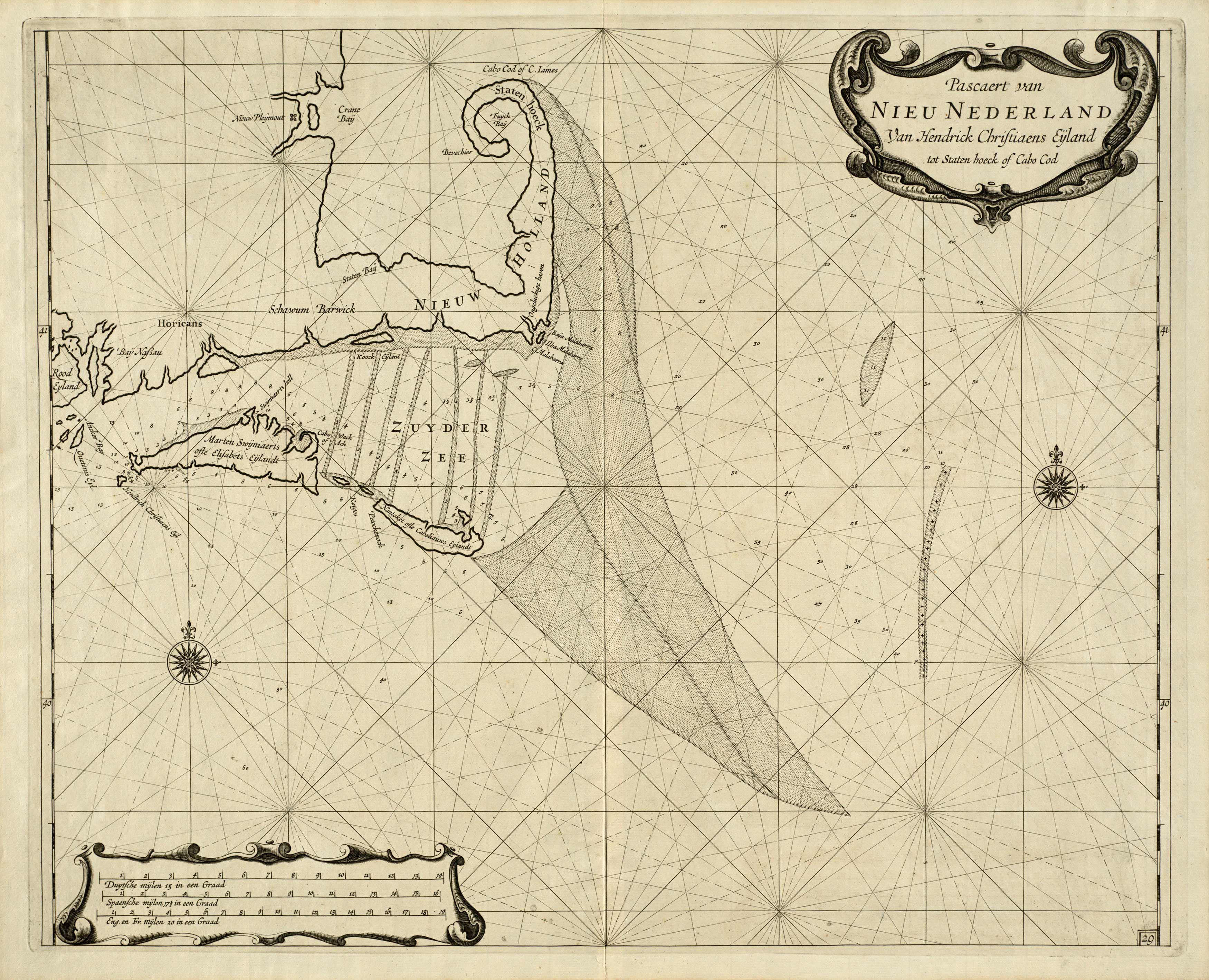 Pascaert van Nieu Nederland van Hendrick Christiaens Eijland tot Staten Hoeck of Cabo Cod Pascaert van Nieu Nederland van Hendrick Christiaens Eijland tot Staten Hoeck of Cabo Cod