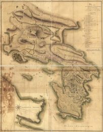 Plan de la position de l'armï¿½e franï¿½oise autour de Newport et du mouillage de l'escadre dans la rade de cette ville [Plan the position of the French army around Newport...]