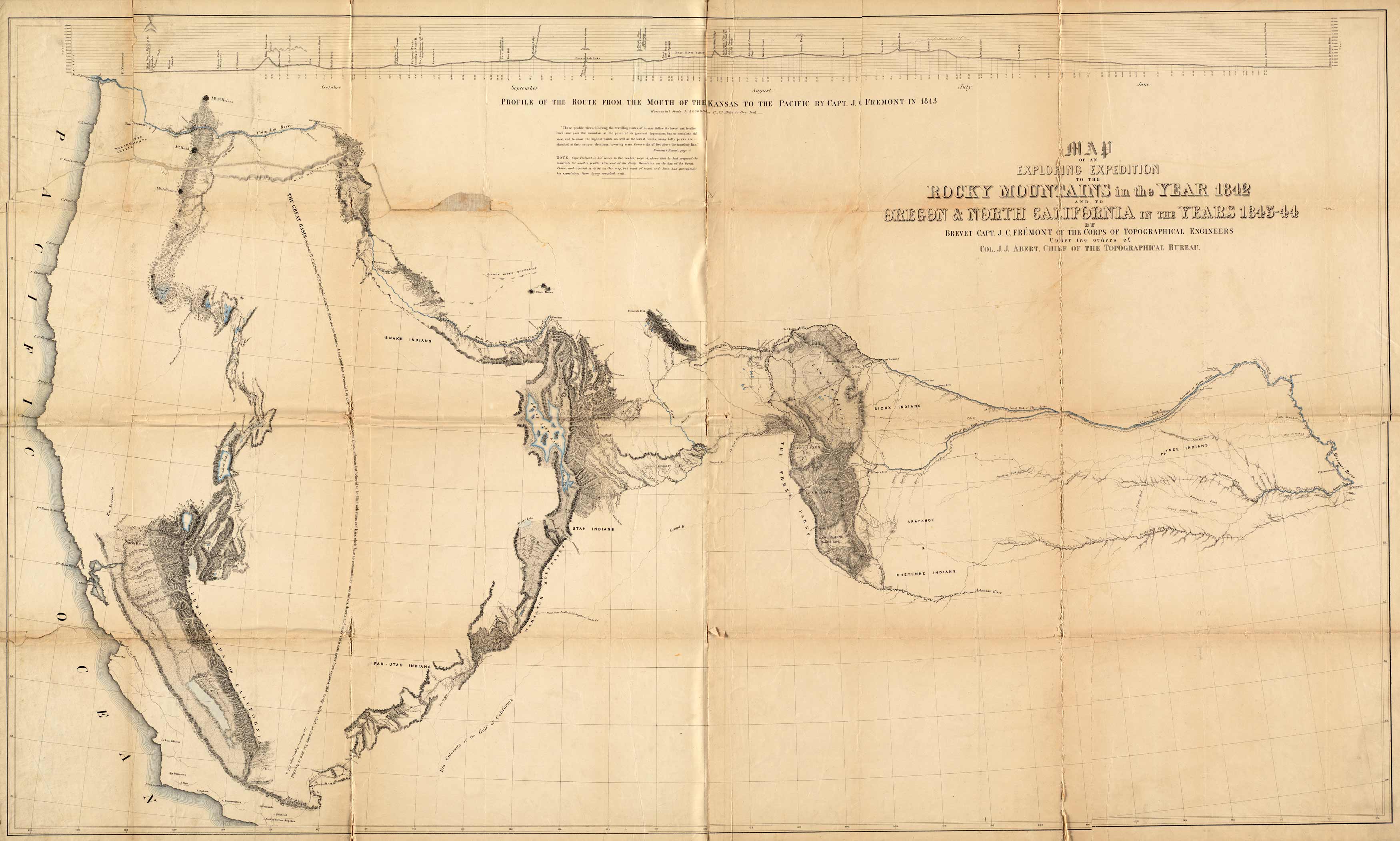 Map of an Exploring Expedition to the Rocky Mountains in the Year 1842 and to Oregon & North California in the Years 1843-44 Map of an Exploring Expedition to the Rocky Mountains in the Year 1842 and to Oregon & North California in the Years 1843-44