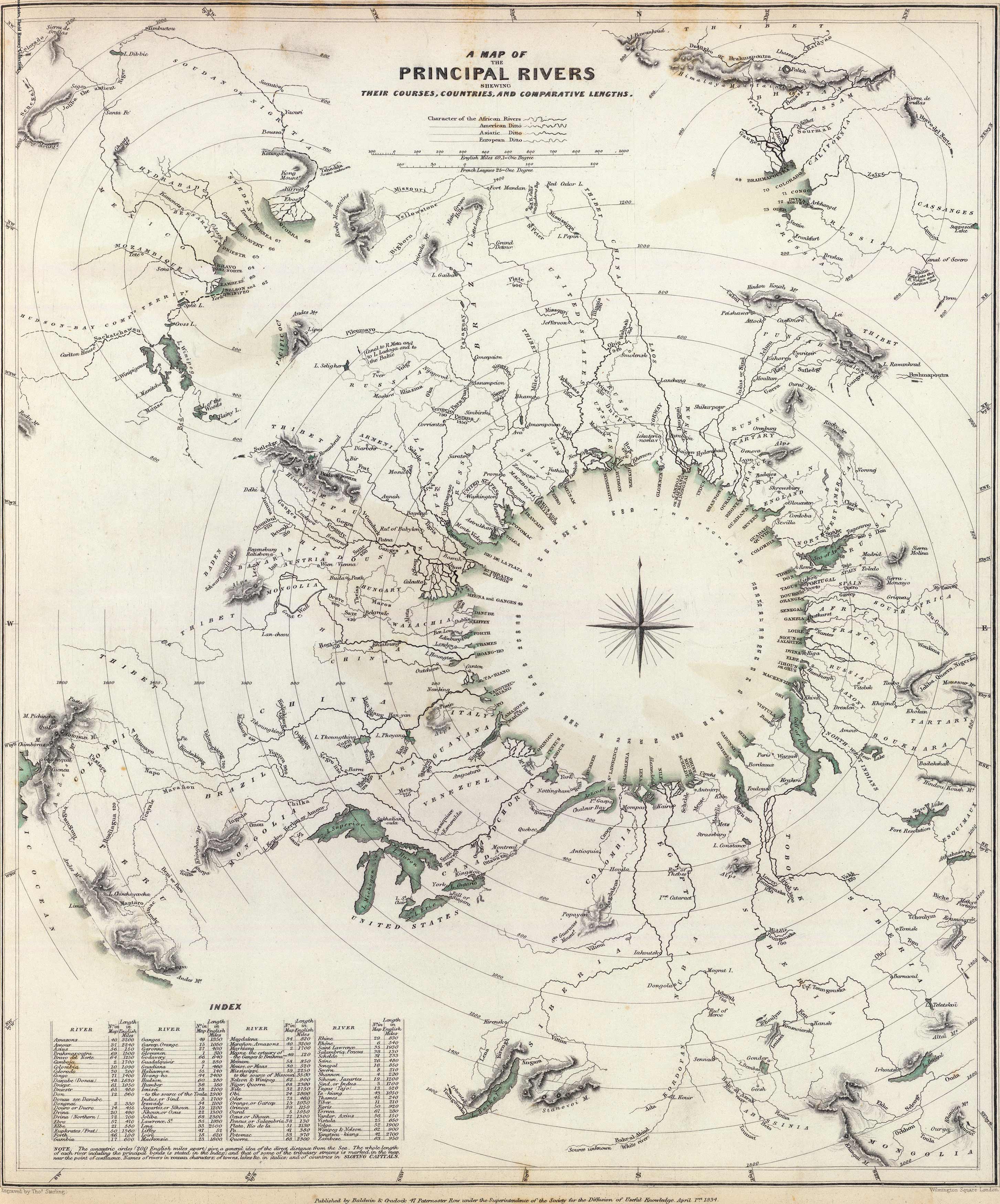 Map of the Principal Rivers of the World