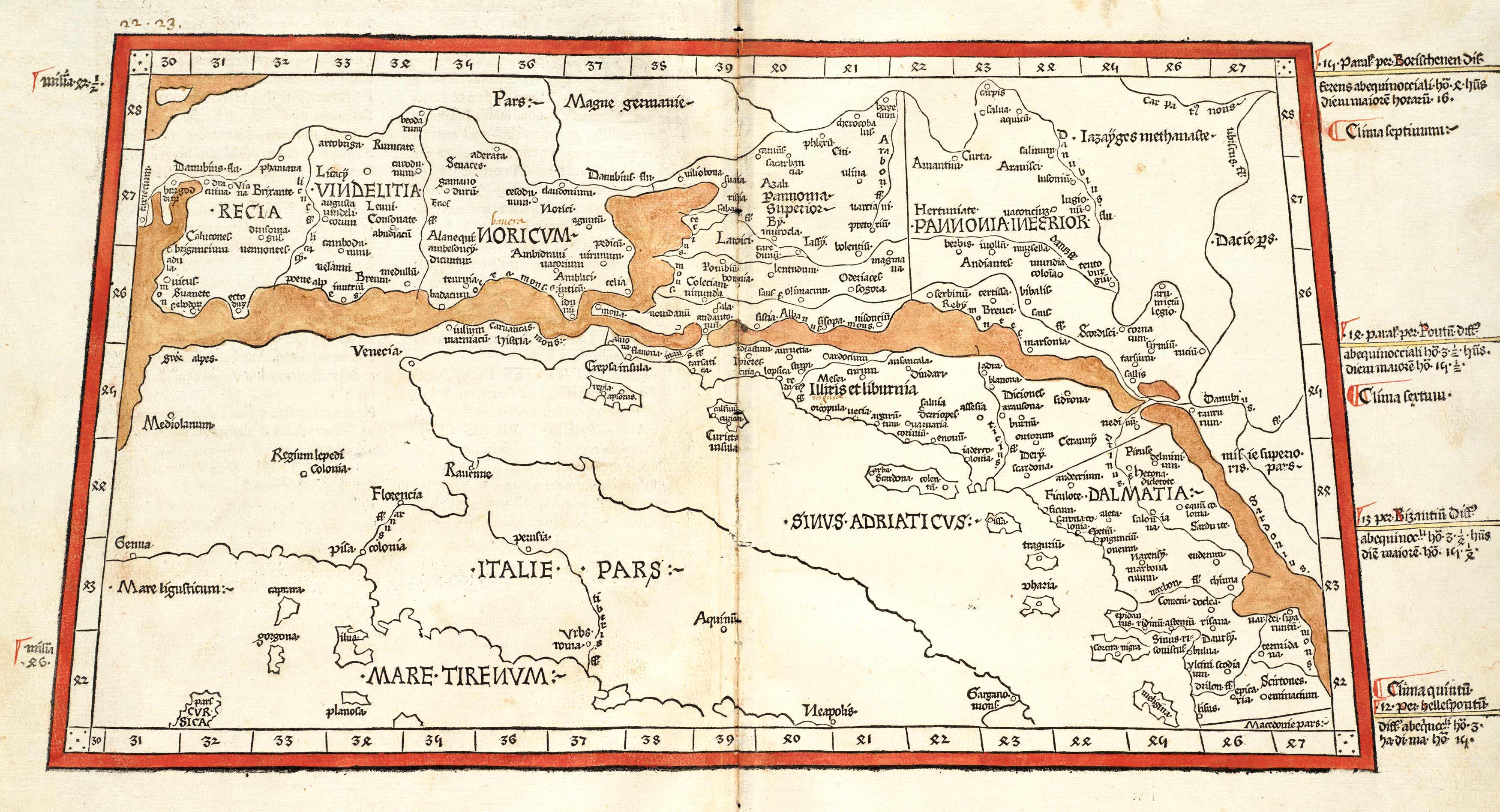 Quinta Europe tabula continet Rhetia