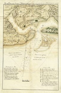 Plan du Havre et de la barre de Ste. Marie par les Angloises appelleï¿½e Ameï¿½lia