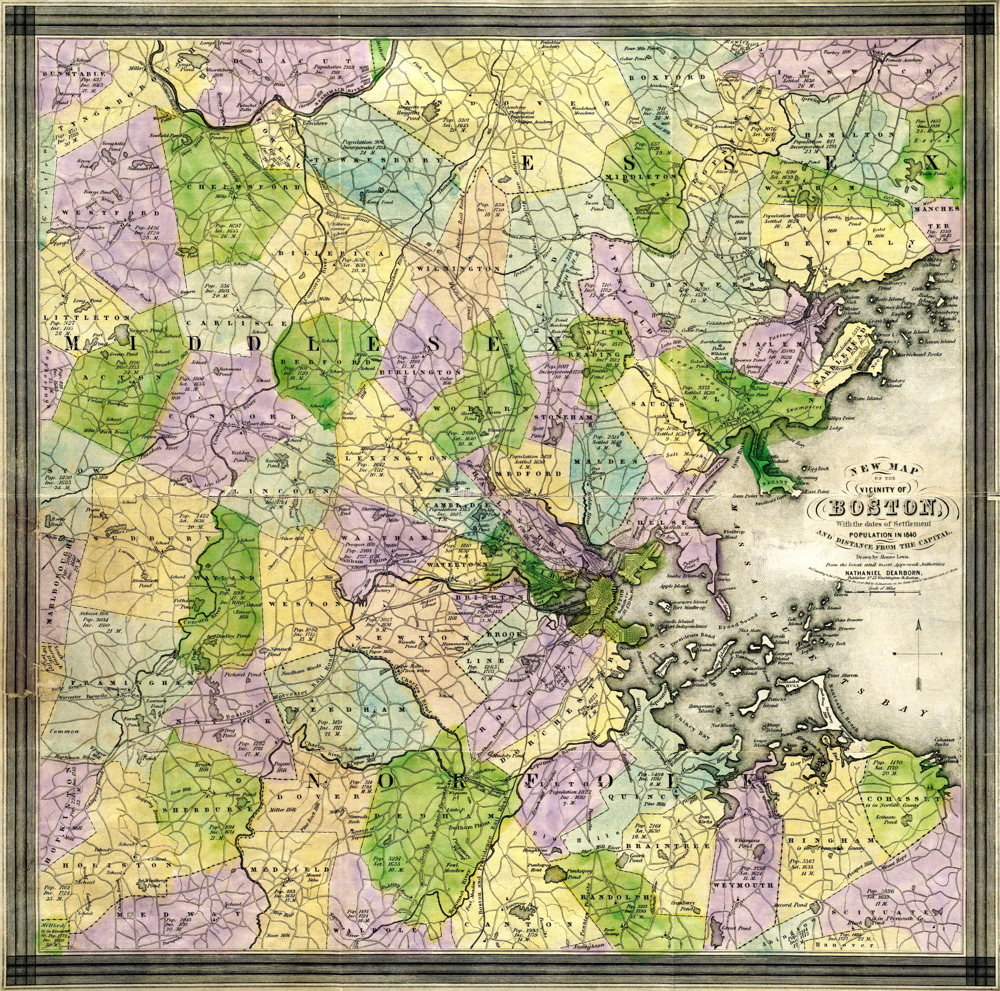 New map of the vicinity of Boston New map of the vicinity of Boston