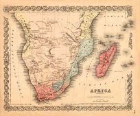 Old map of Africa by Joseph Colton