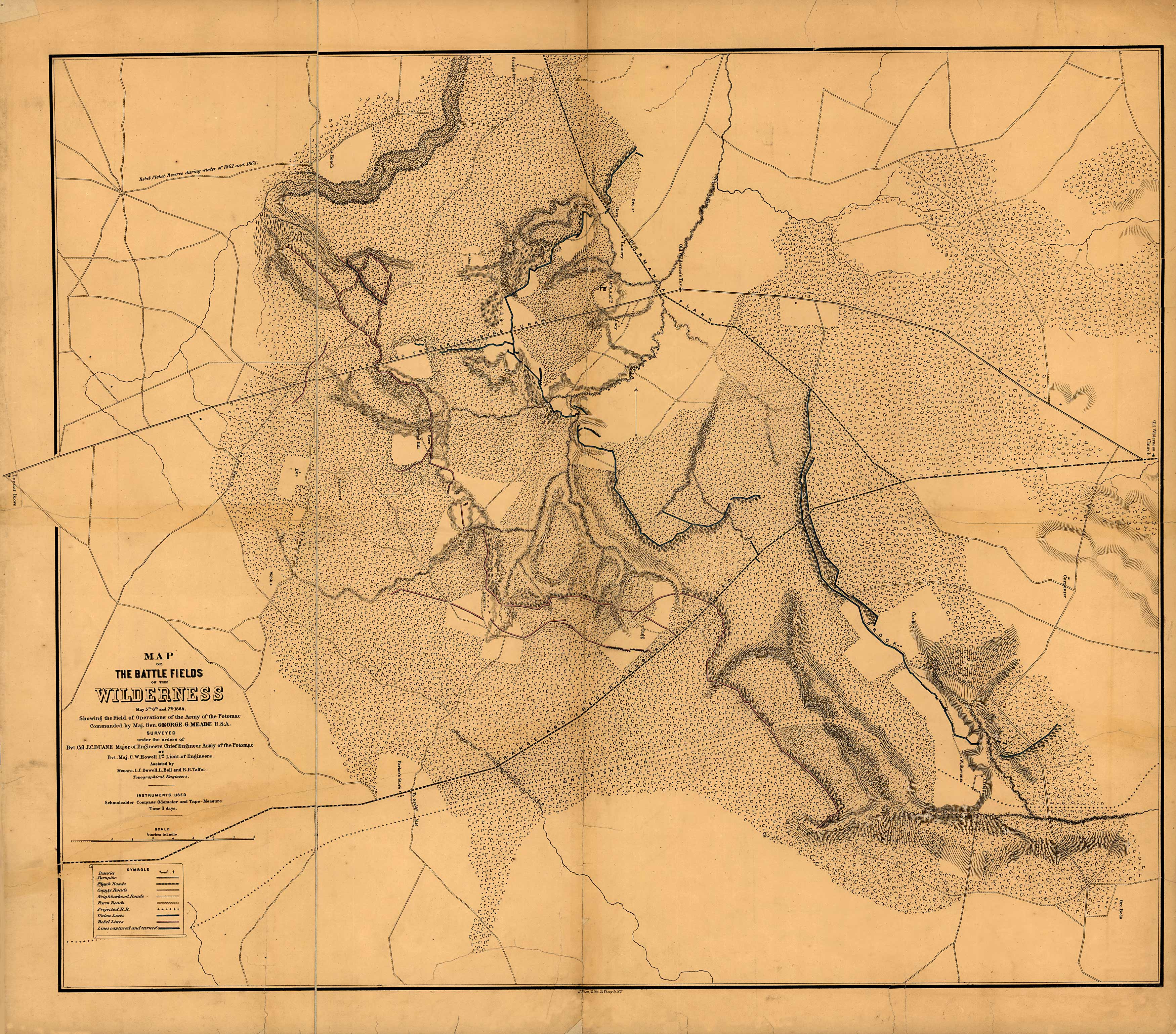 Map of the Battle Fields of the Wilderness