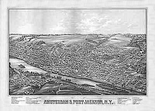 Bird's-eye View of Amsterdam and Port Jackson Bird's-eye View of Amsterdam and Port Jackson