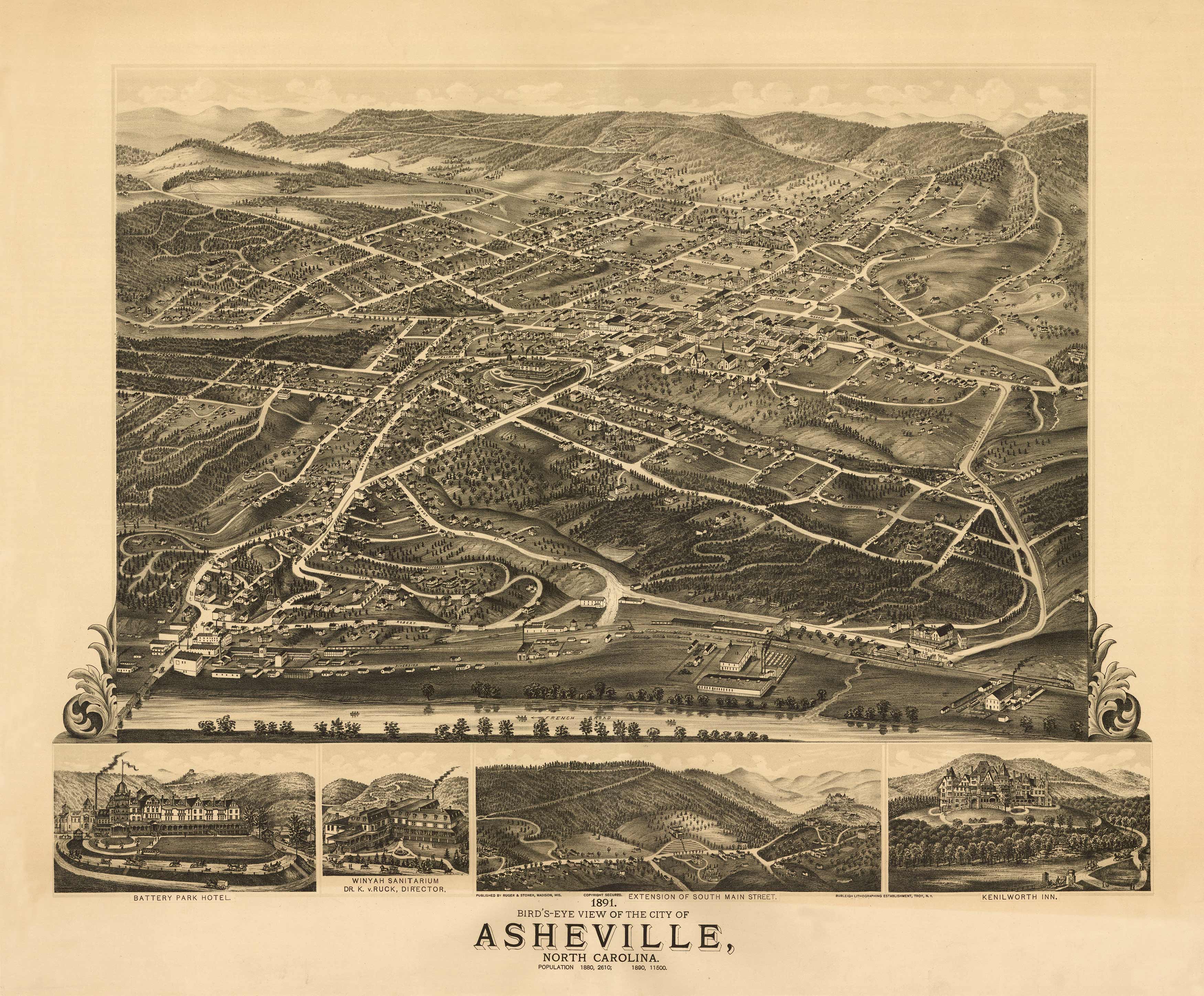 Bird's-eye View of Asheville Bird's-eye View of Asheville