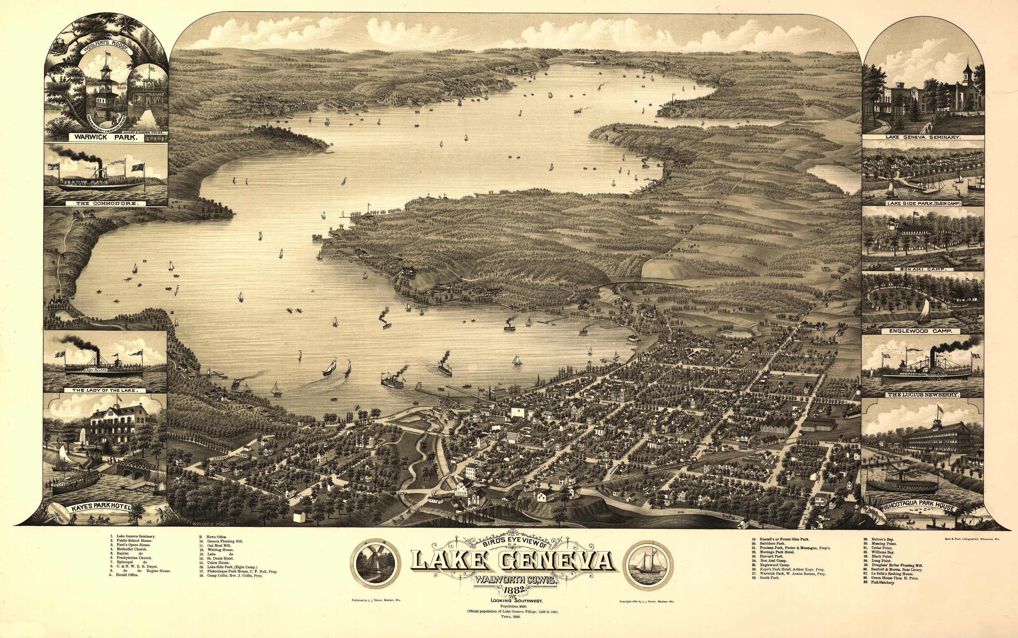 Bird's-eye View of Lake Geneva
