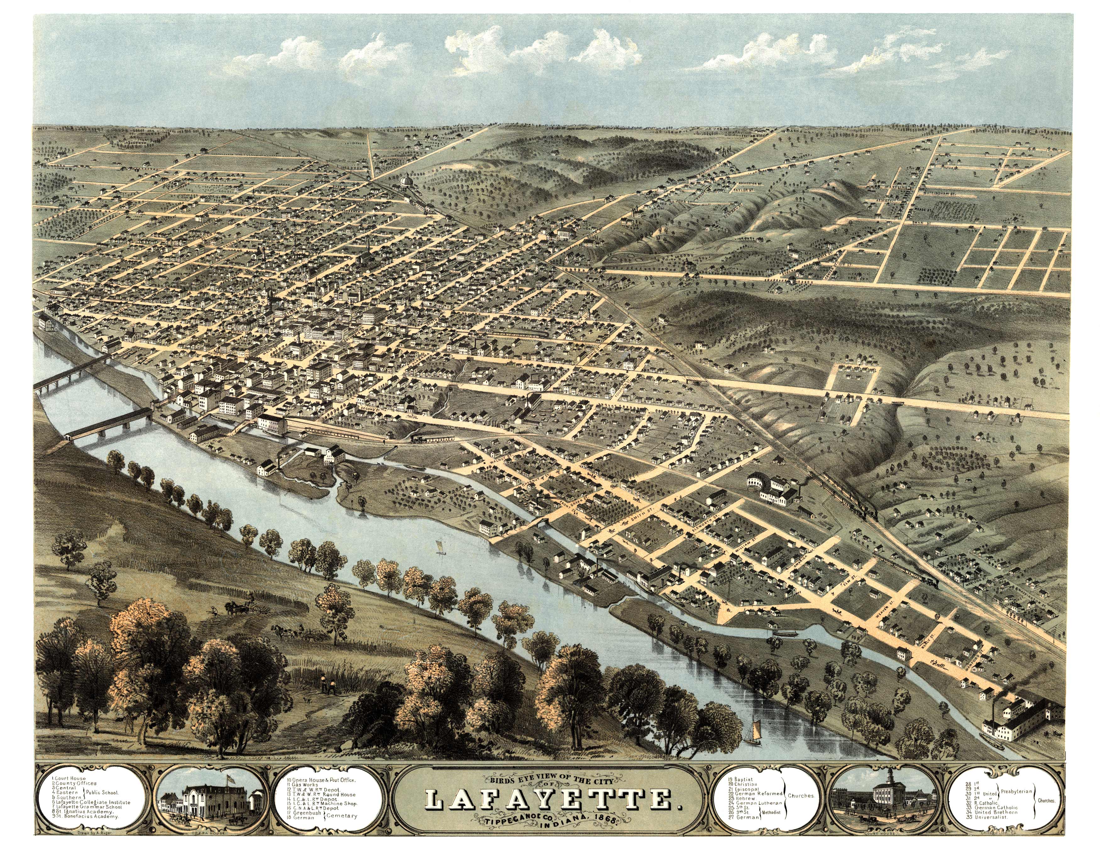 Bird's-eye View of Lafayette