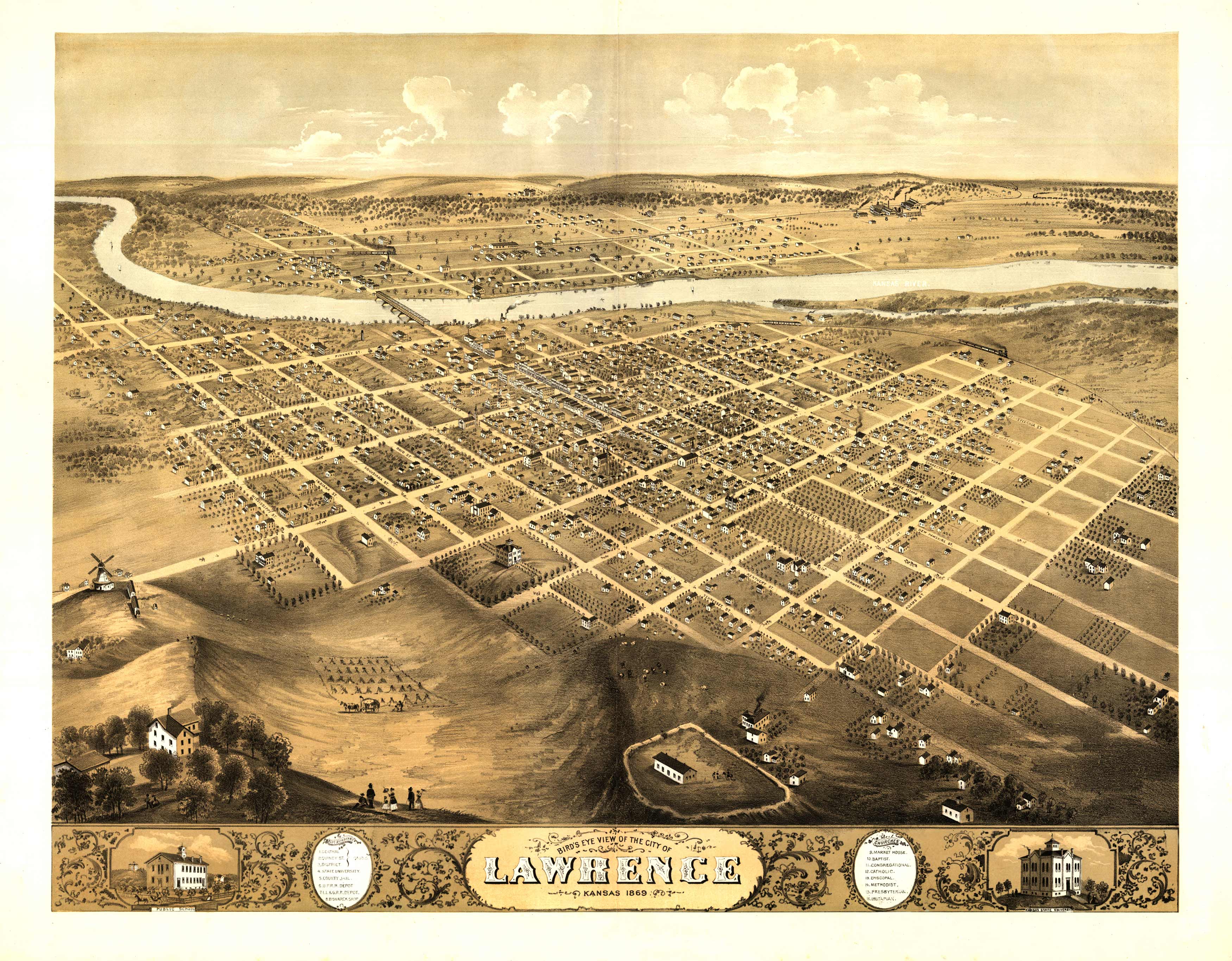 Bird's-eye View of Lawrence