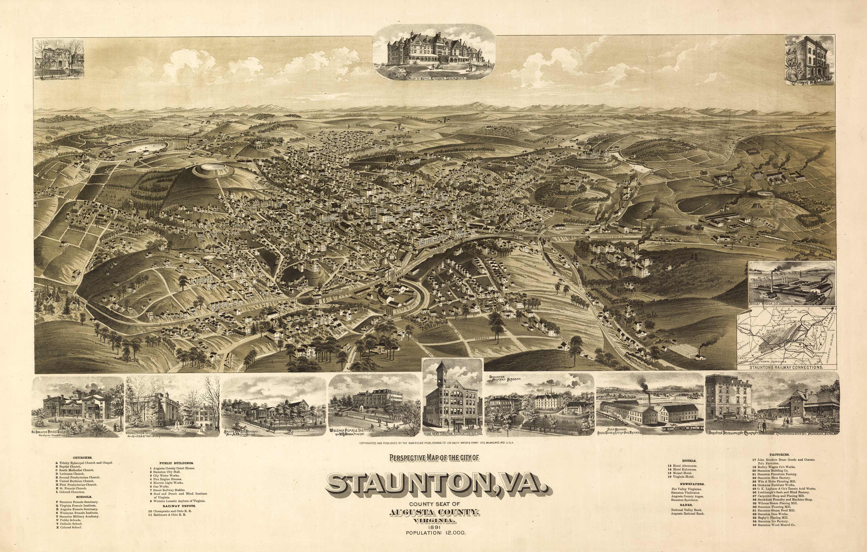 Bird's-eye View of Staunton