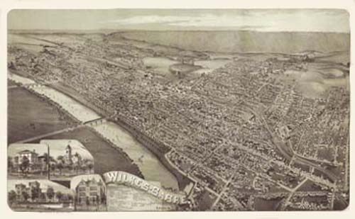 Bird's-eye View of Wilkes-Barre