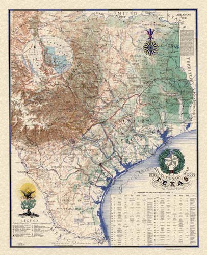 Sesquicentennial Map of Texas 1836-1986 (Texas Revolution 1835-1836)