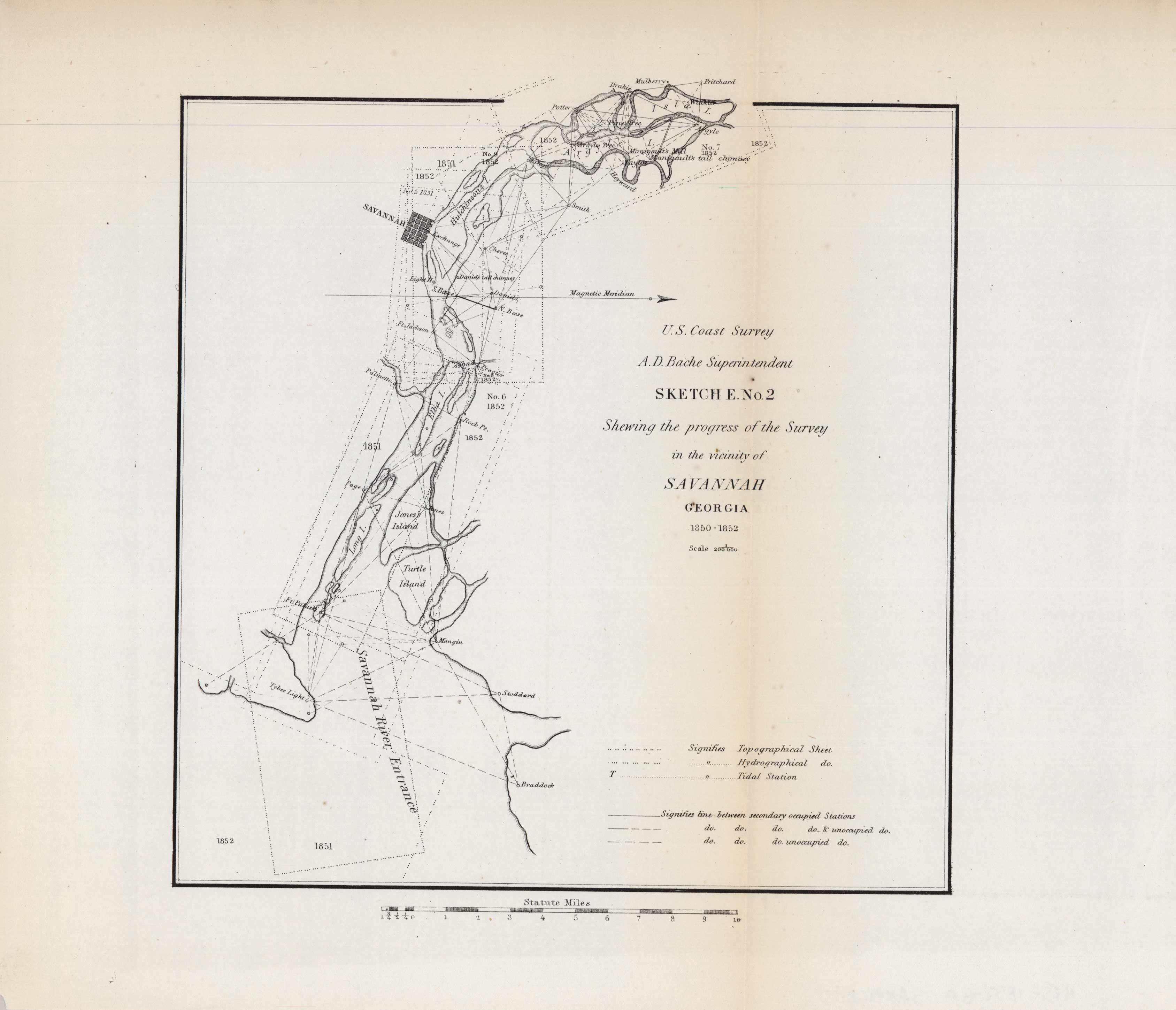 U.S. Coast Survey Sketch E No. 2 Showing the Progress of the Survey in the Vicinity of Savannah Georgia U.S. Coast Survey Sketch E No. 2 Showing the Progress of the Survey in the Vicinity of Savannah Georgia
