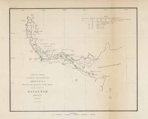 U.S. Coast Survey Sketch E No. 2 Showing the Progress of the Survey in the Vicinity of Savannah Georgia U.S. Coast Survey Sketch E No. 2 Showing the Progress of the Survey in the Vicinity of Savannah Georgia