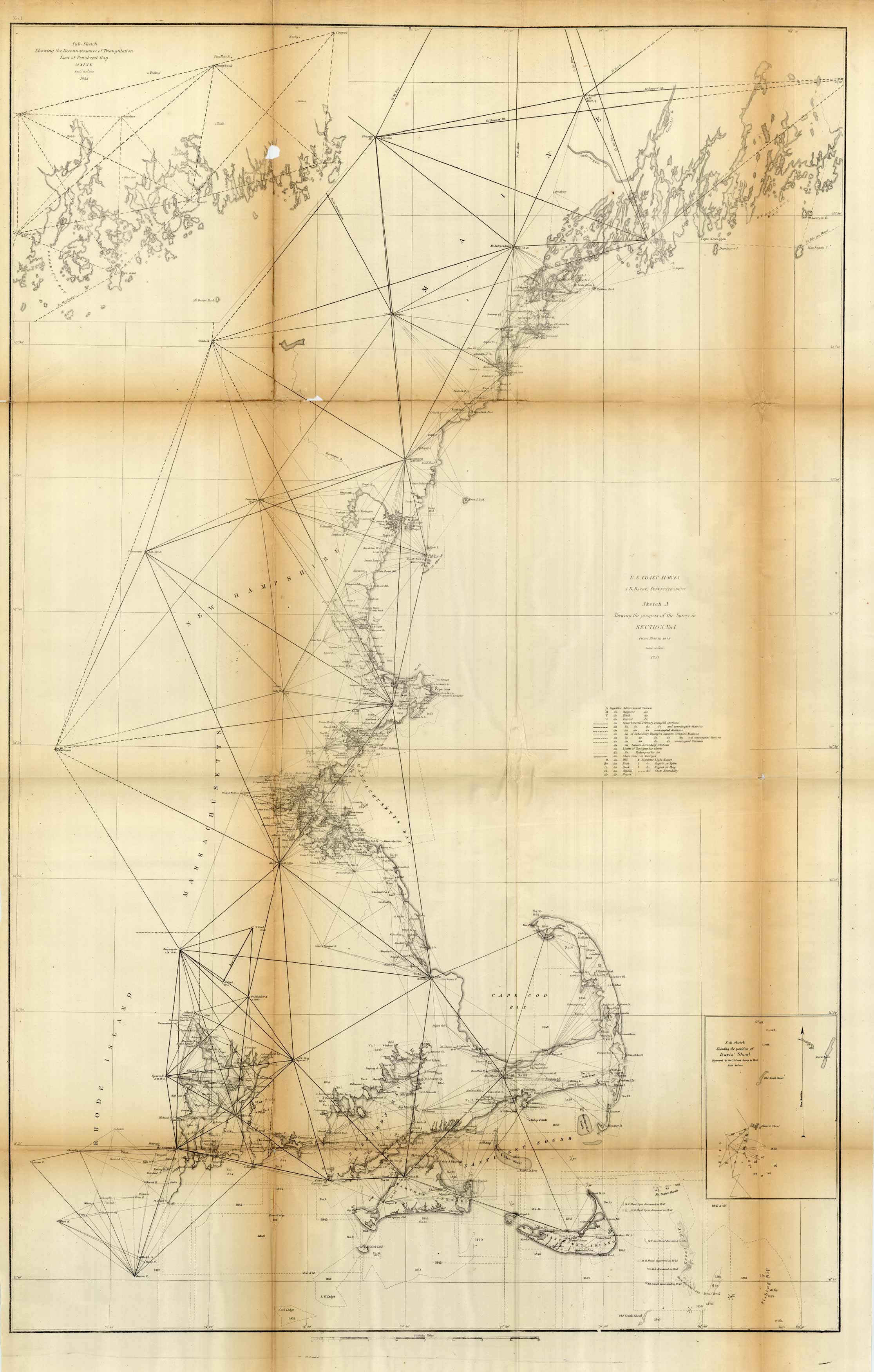 Sketch A Showing the Progress of the Survey in Section No. I - 1853 -