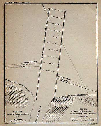 Piers at the Mouth of Genesee River'