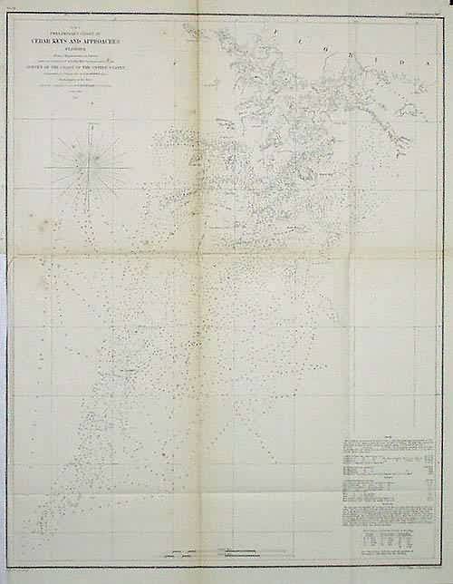 US Coast Survey Preliminary Chart of Cedar Keys and Approaches