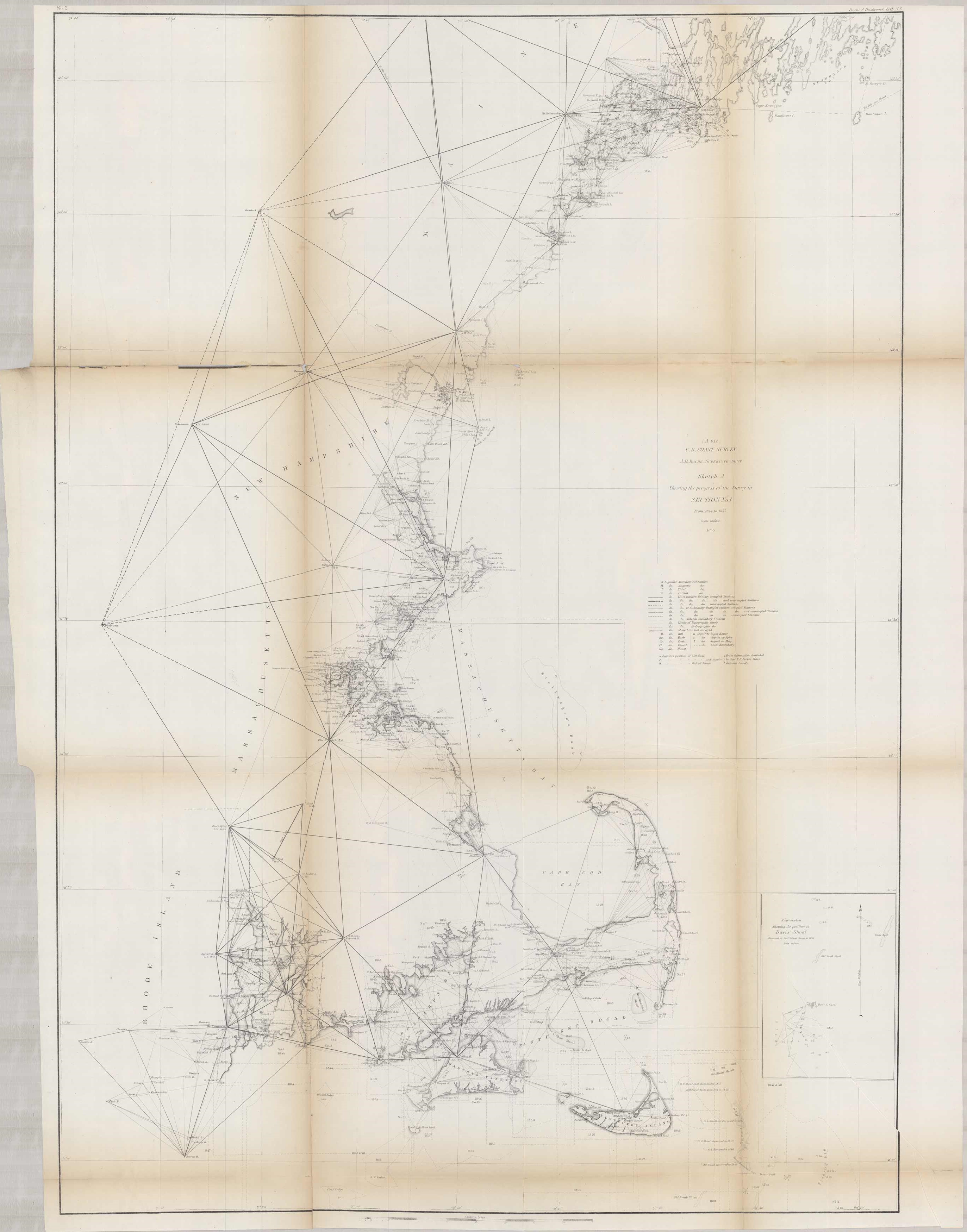 U.S. Coast Survey Sketch A Showing the Progress of the Survey in Section No. 1