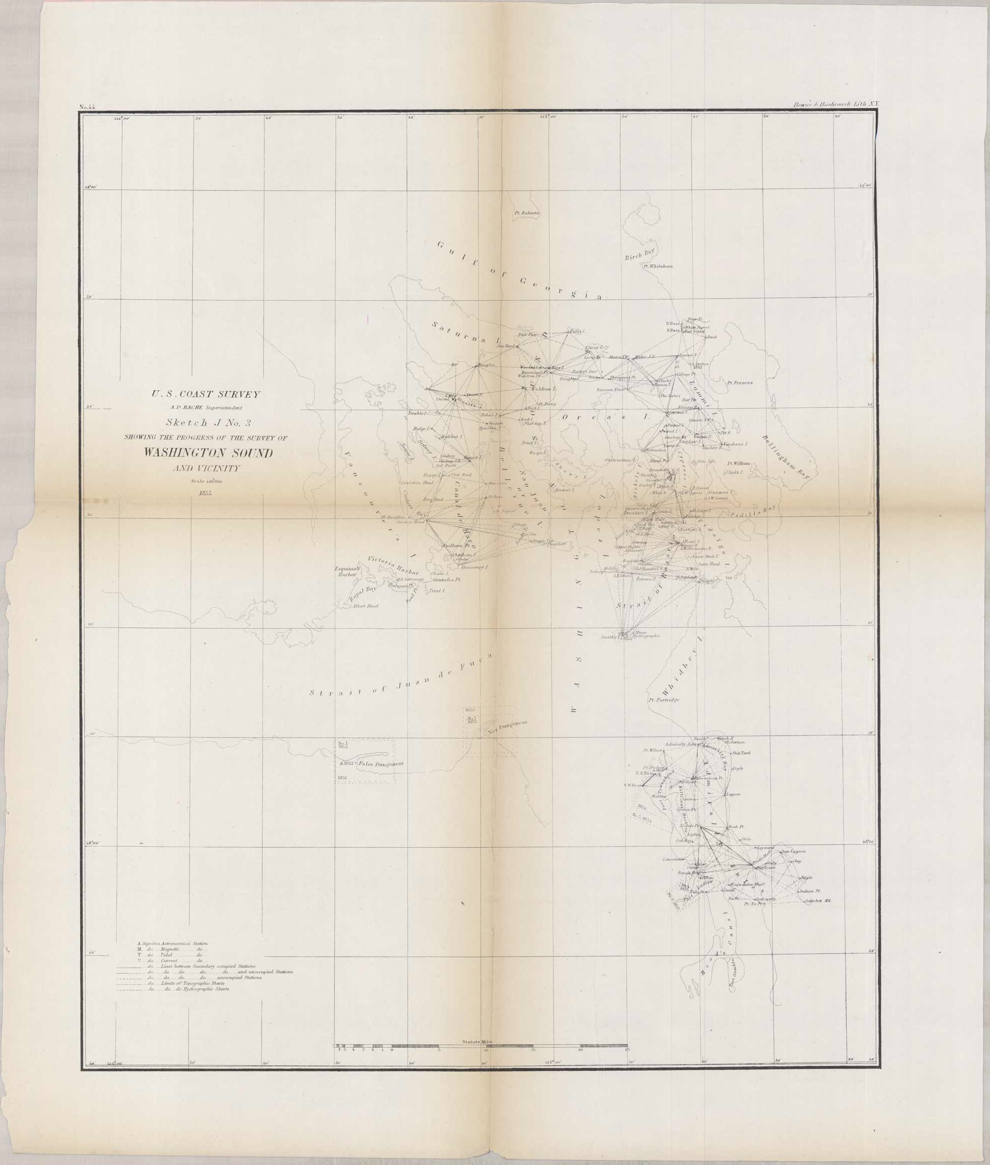 Coast  Survey Sketch J No. 3 Showing the Progress of the Survey of Washington Sound and Vicinity