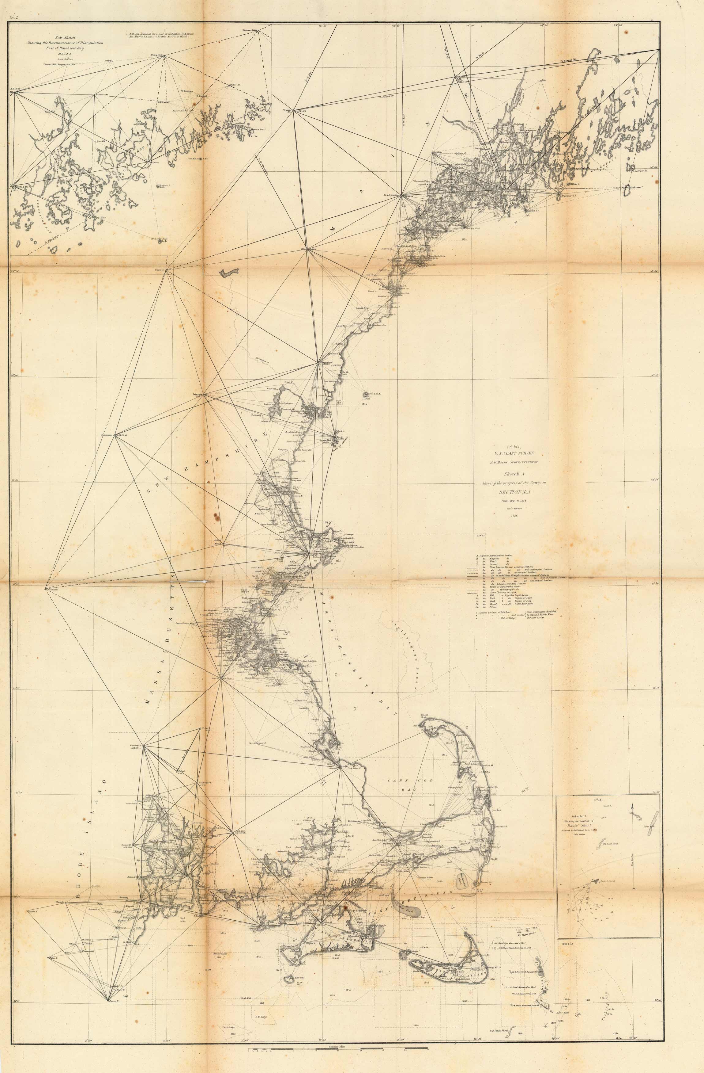 Sketch A Showing the Progress of the Survey in Section No. I - 1853 -