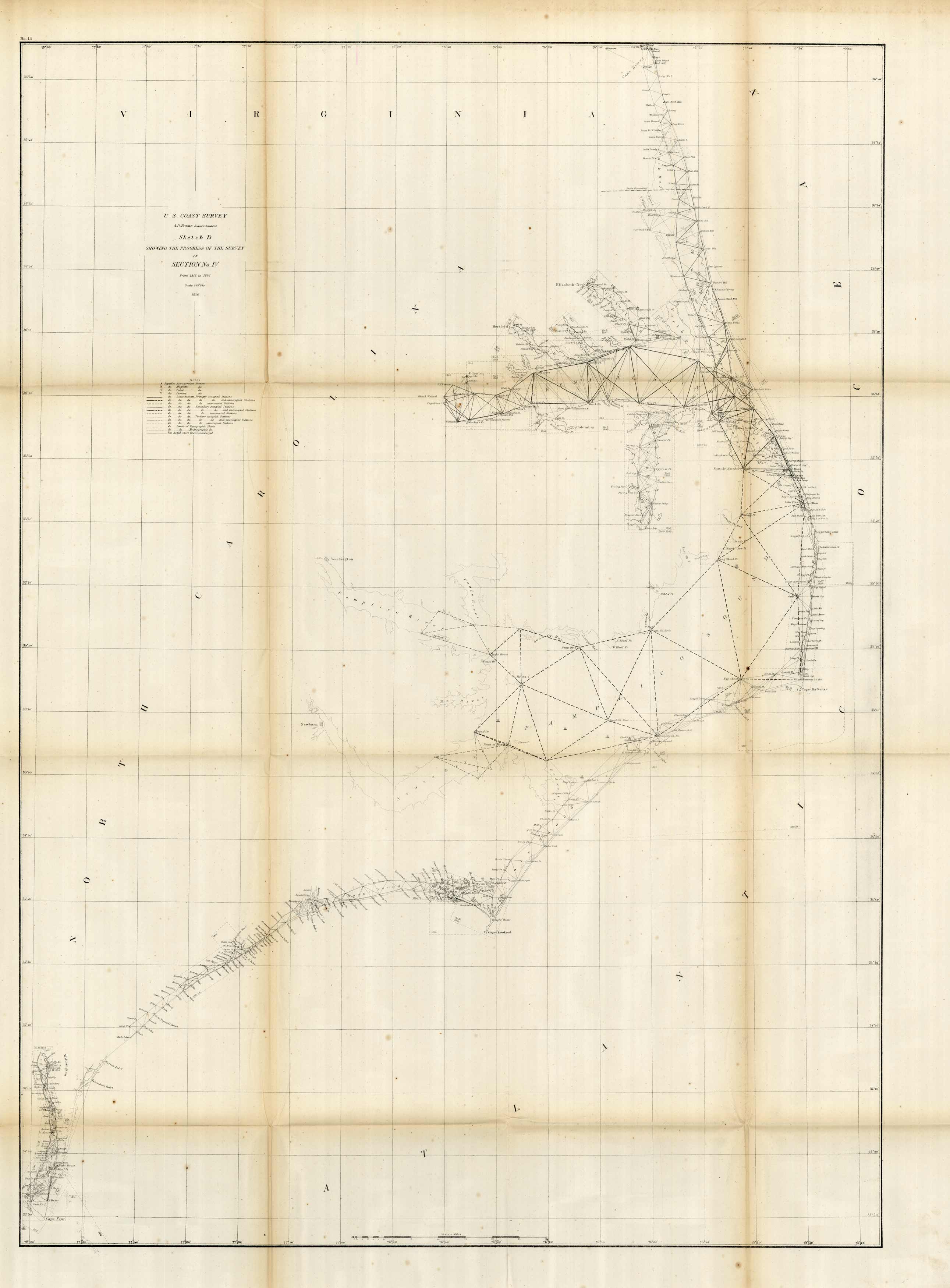 Sketch D Showing the Progress of the Survey in Section No. IV - 1856