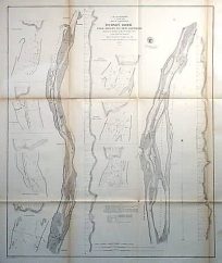 Map of the Comparison of Hudson River from Albany to New Baltimore
