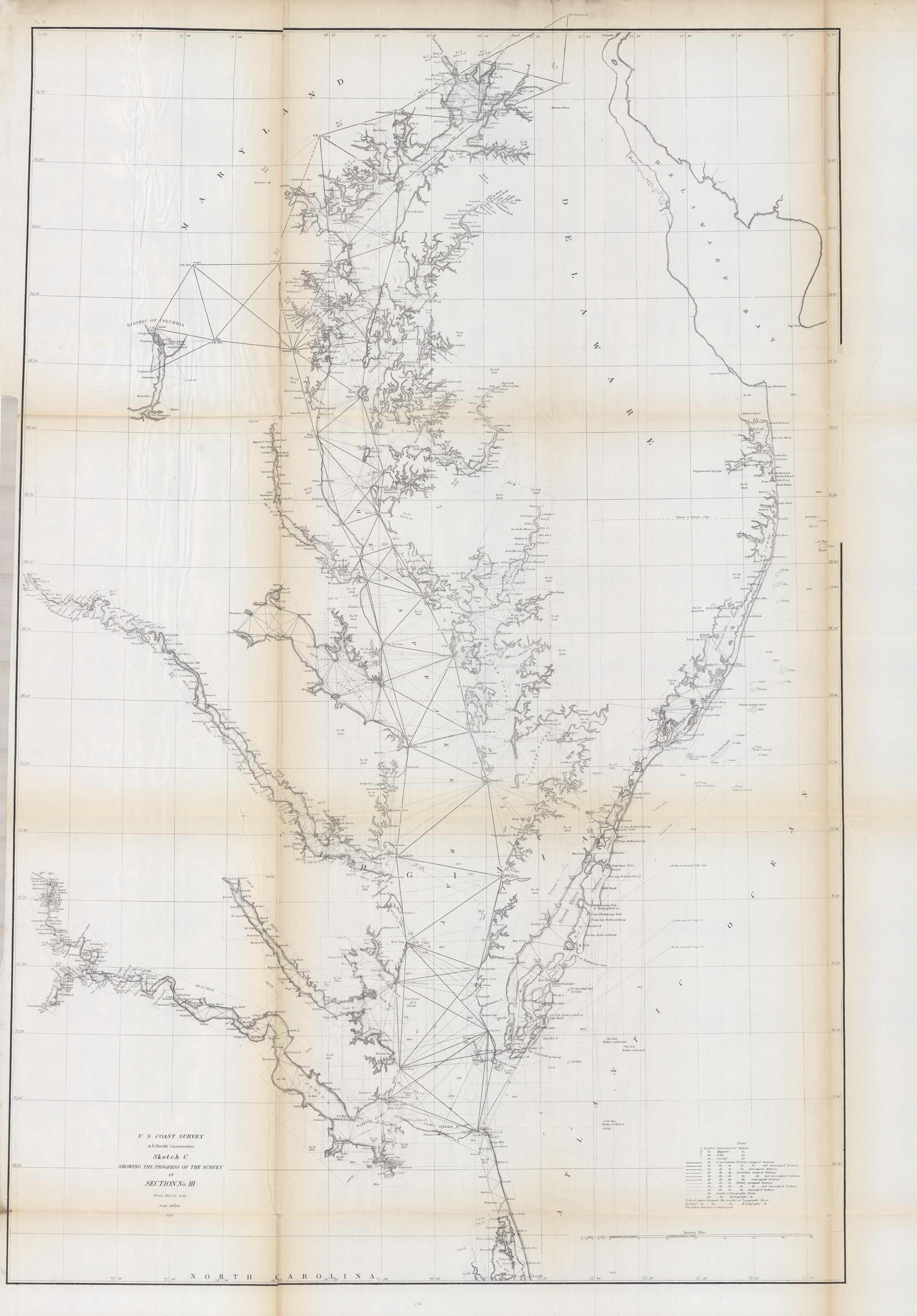 U.S. Coast Survey Sketch C Showing the Progress of the Survey in Section No. III