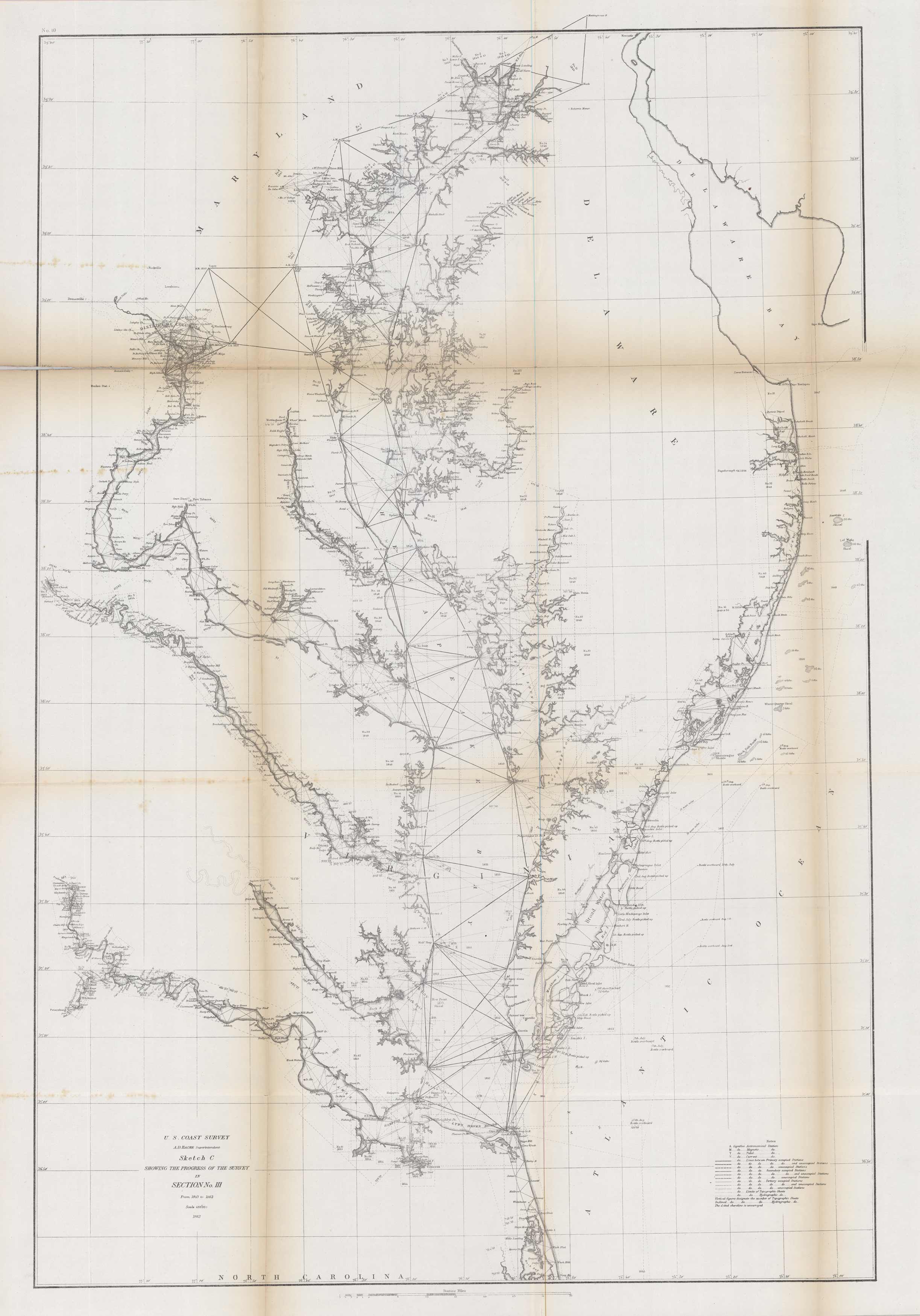 U.S. Coast Survey Sketch C Showing the Progress of the Survey in Section No. III