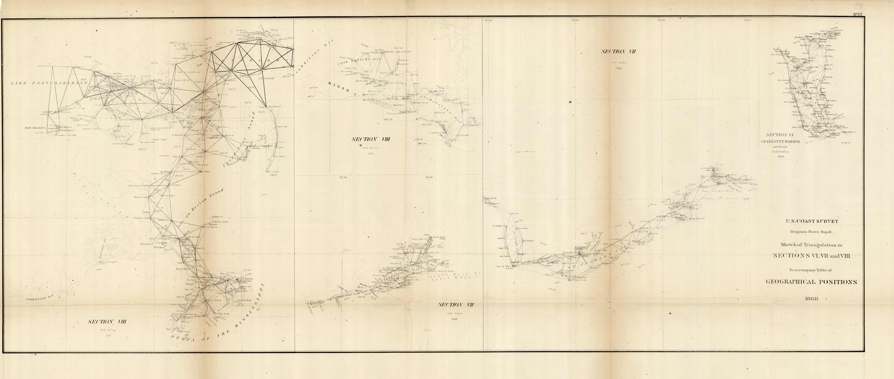 U.S. Coast Survey - Sketch of Triangulation in Sections VI