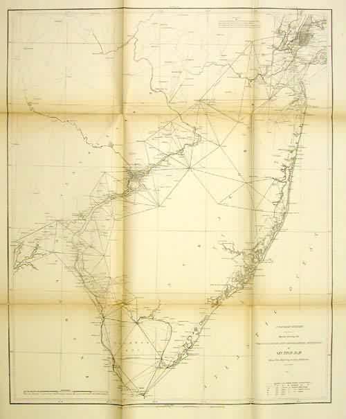 U.S. Coast Survey Sketch Showing the Triangulation and Geographical Positions in Sectino No. II From New York City to Cape Henlopen
