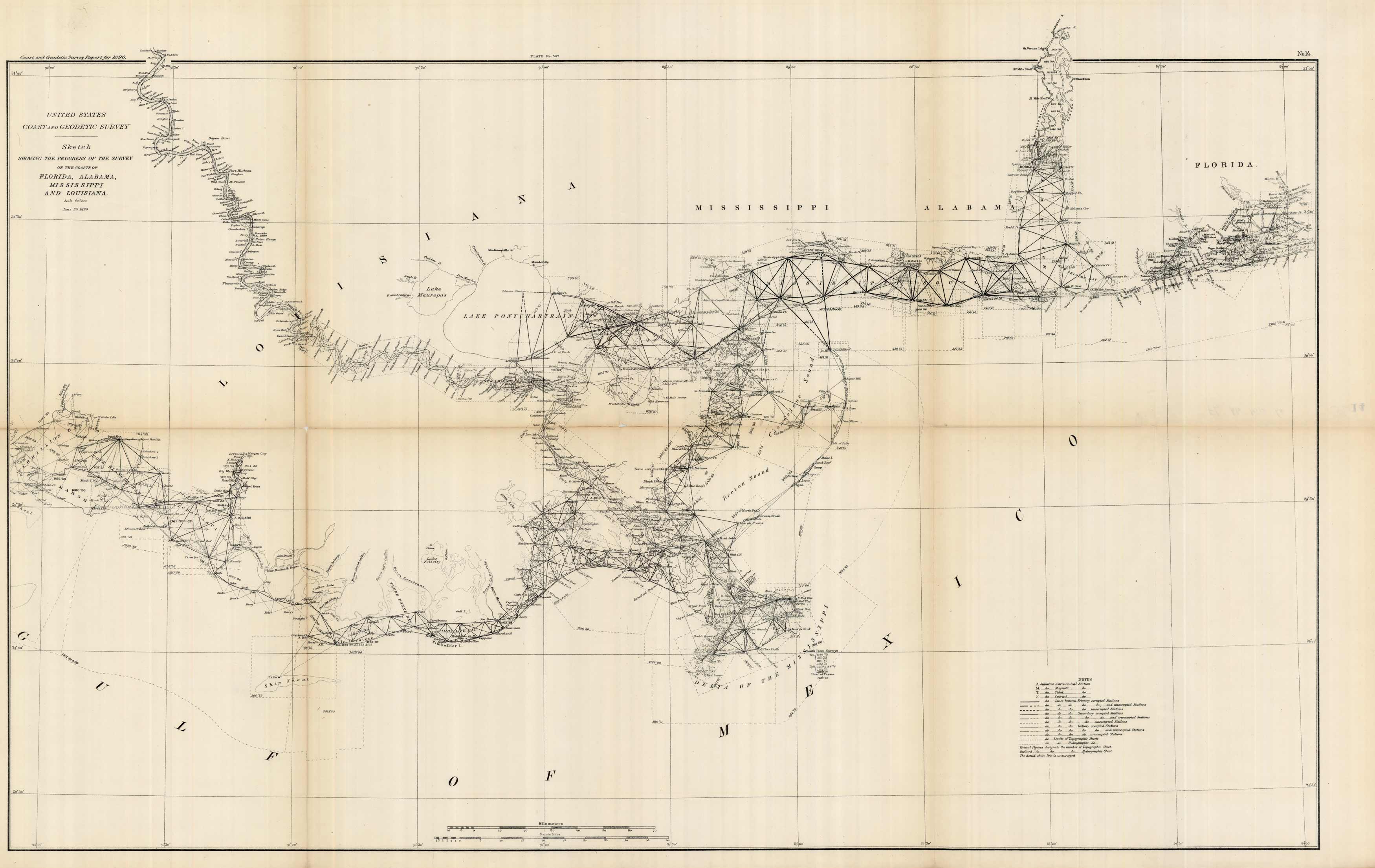 Sketch Showing the Progress of the Survey on the Coasts of Florida