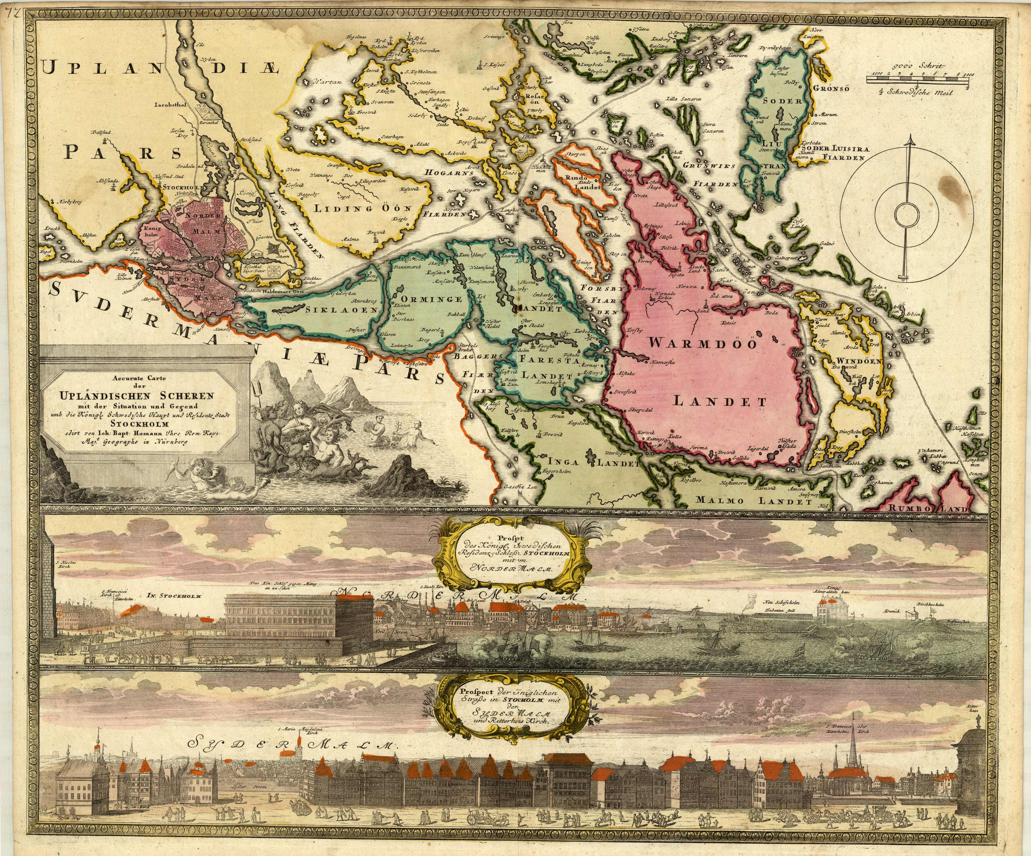 Accurate Carte der Uplandischen Scheren mit der Situation und Gegend...[Stockholm]