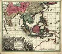 India Orientalis cum Adjacentibus Insulis Nova Delineatione ob oculos posita. [India