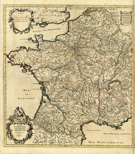 Carte Particuliere des Postes de France... [France]