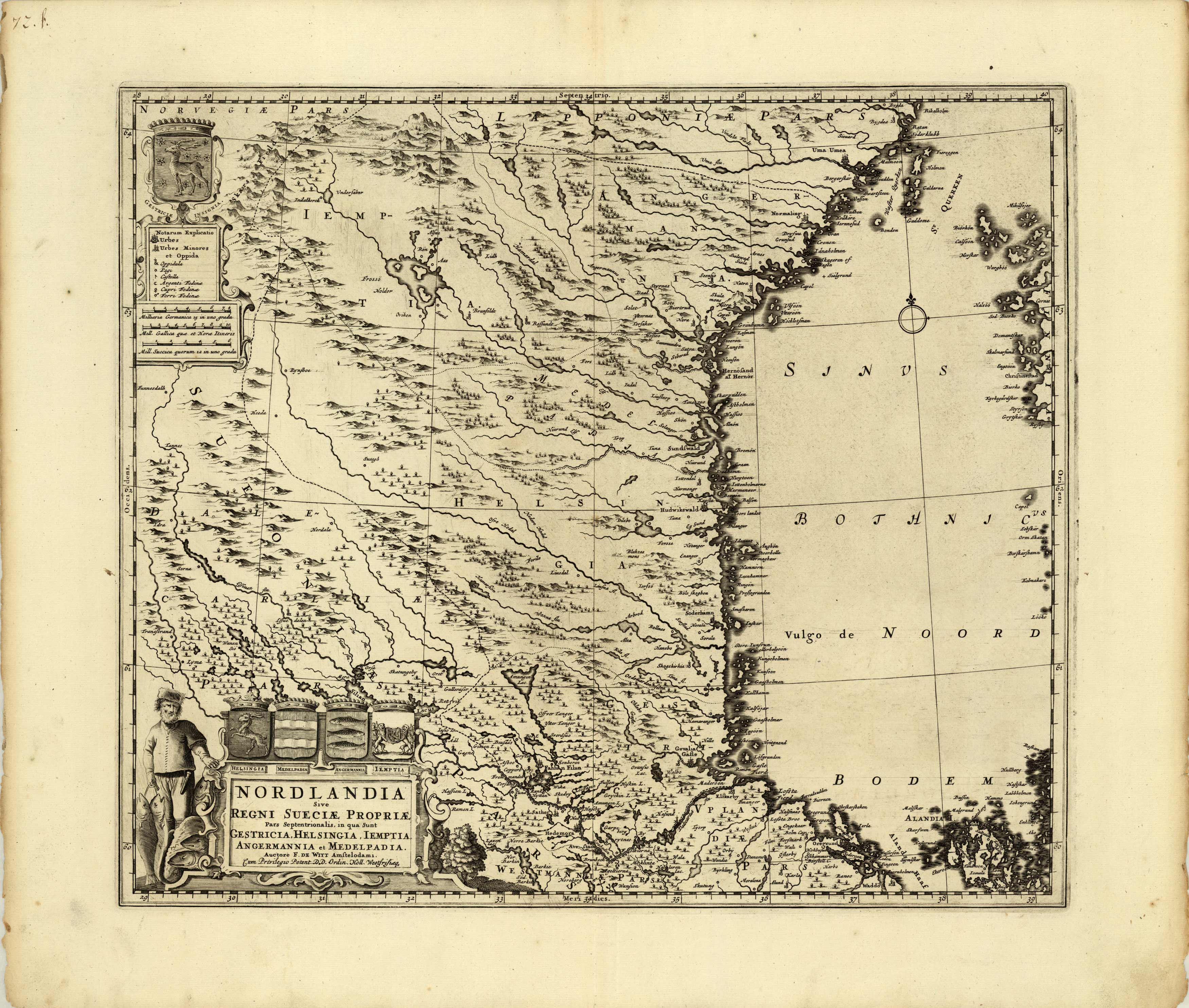 Nordlandia sive Regni Sueciae Propriae Pars Septentrionalis. [Sweden]