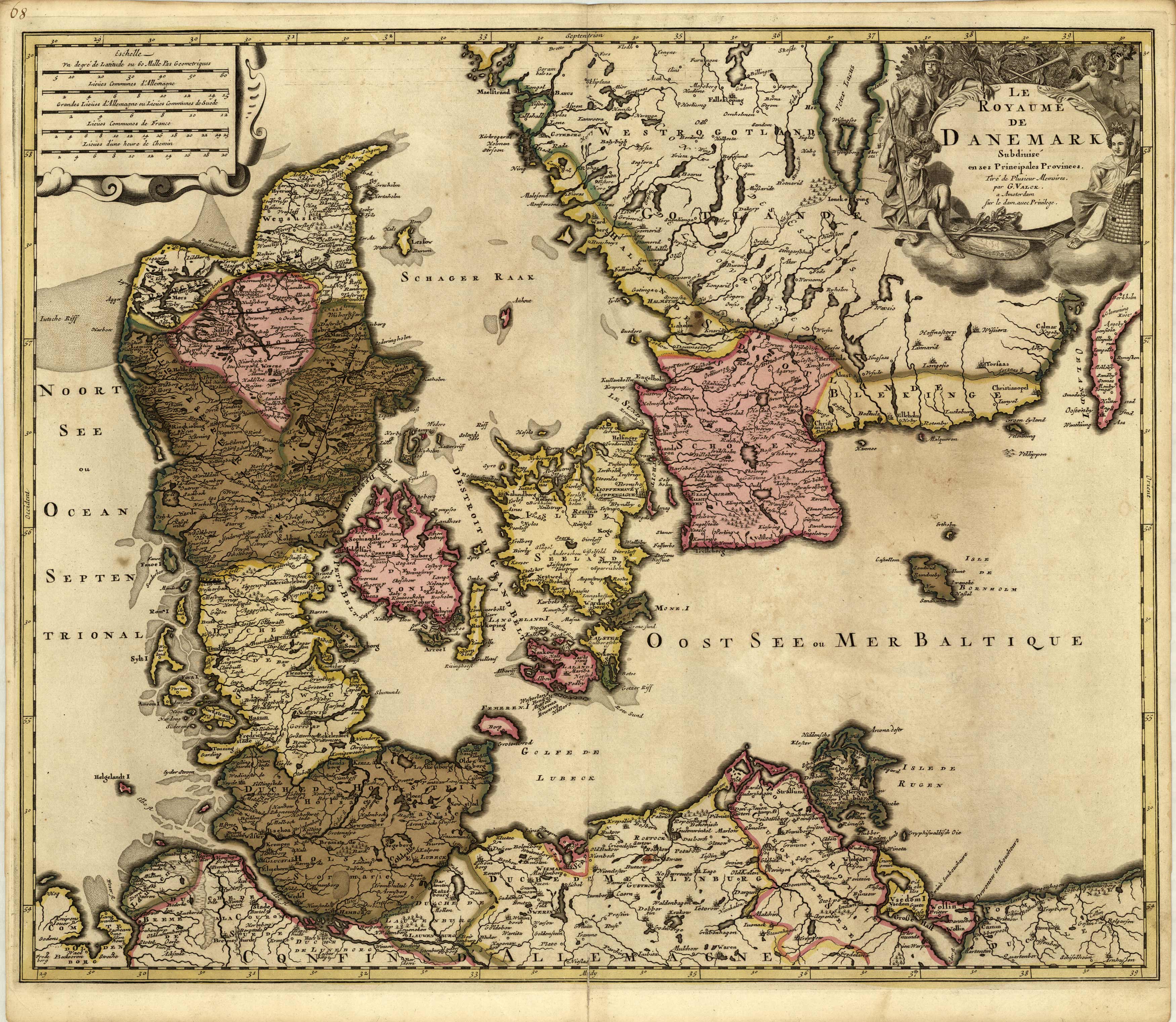 Le Royaume de Danemark Subdivise en ses Principales Provinces. [Denmark]
