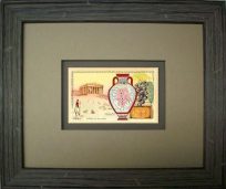 FRAMED Arbuckles Coffee Card of Greece'