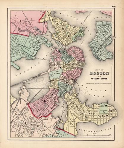 Map of Boston and Adjacent Cities