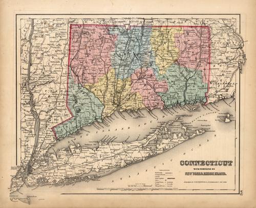Connecticut with Portions of New York and Rhode Island
