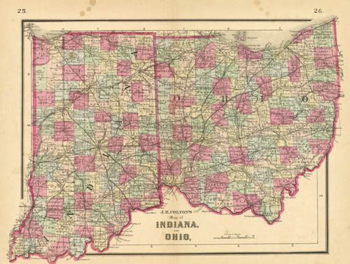 Map of Indiana and Ohio Map of Indiana and Ohio