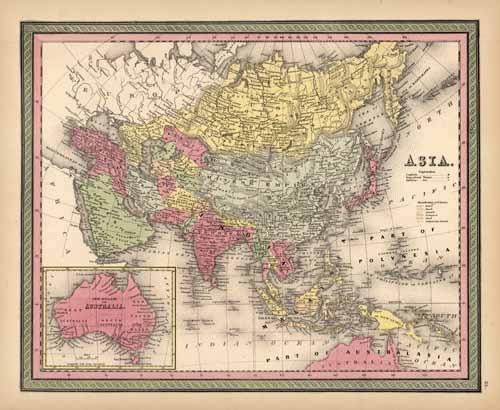 Asia (with an inset map of Australia) Asia (with an inset map of Australia)