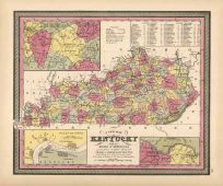 Kentucky with its Roads and Distances from place to place along the Stage and Steam Boat Routes (with inset maps of the Ohio Falls