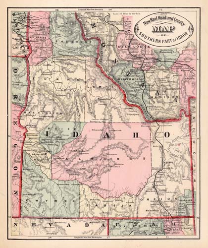 New Rail Road and County Map of Southern Part of Idaho New Rail Road and County Map of Southern Part of Idaho