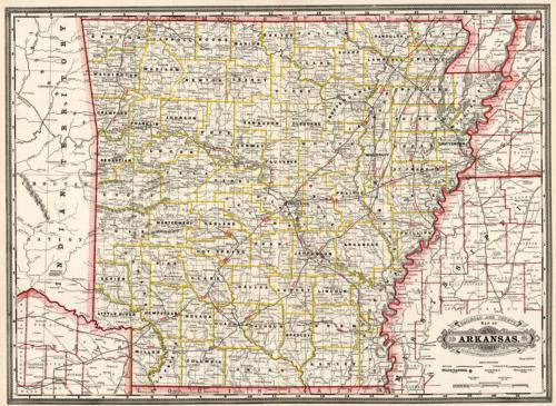 Railroad and County Map of Arkansas Railroad and County Map of Arkansas